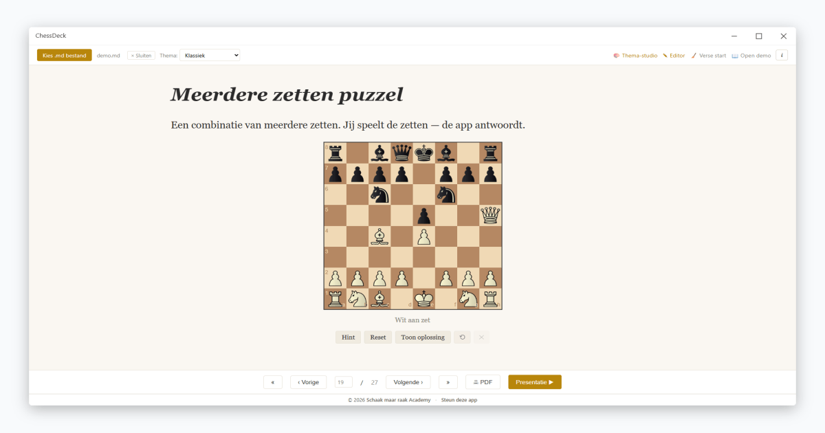 Slide 19 — Puzzel met meerdere zetten