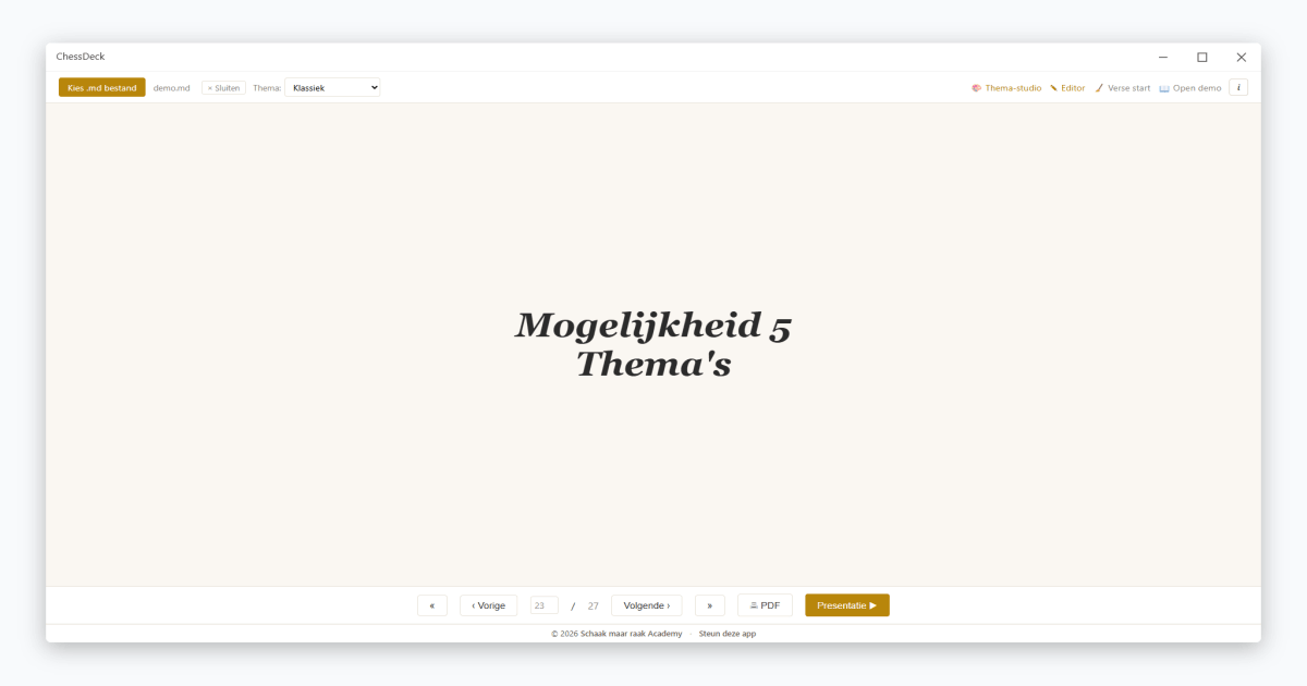 Slide 23 — Hoofdstuk Thema's